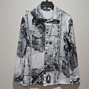 Zara Men's Black & Gray demin shirt size Medium